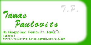 tamas paulovits business card